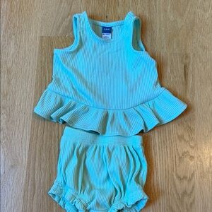 Old Navy Turquoise Ruffled Baby Set